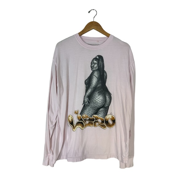 Lizzo Exclusive 2022 Special Tour Merch Pink Long Sleeve Unisex 🍑Tee Size Large - Picture 2 of 9